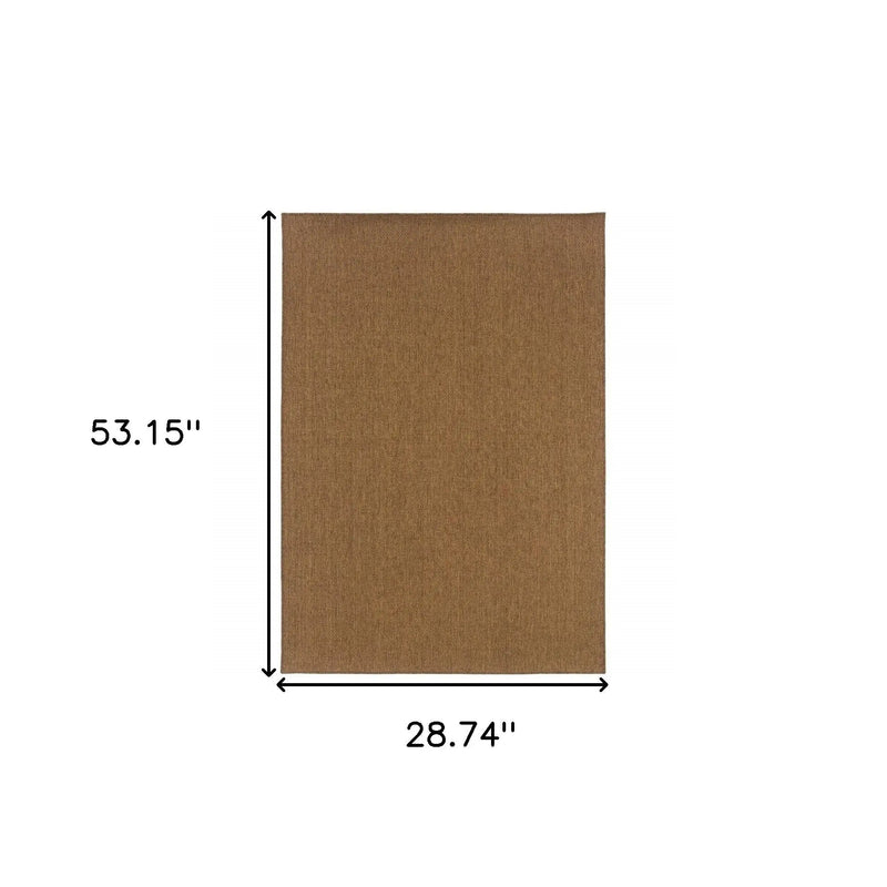 2' X 4' Tan Stain Resistant Indoor Outdoor Area Rug Homeroots Outdoor