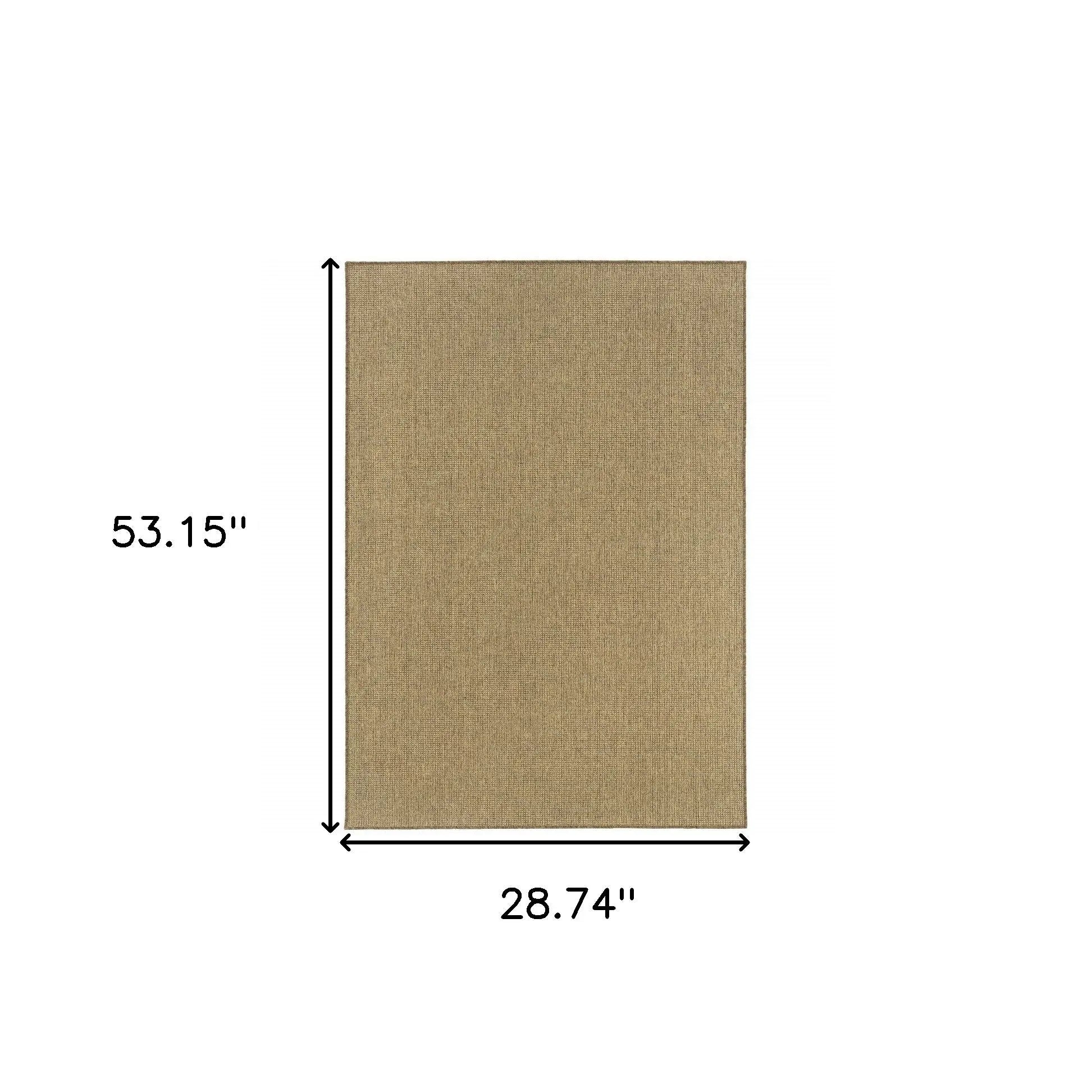 2' X 4' Tan Stain Resistant Indoor Outdoor Area Rug Homeroots Outdoor