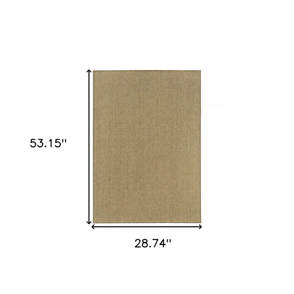 2' X 4' Tan Stain Resistant Indoor Outdoor Area Rug Homeroots Outdoor