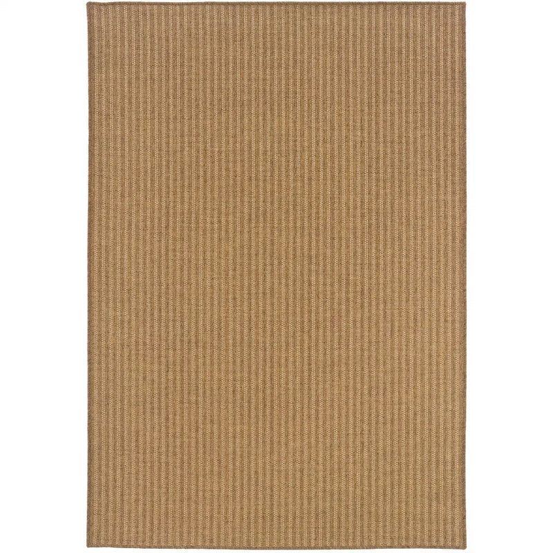 2' X 4' Tan Striped Stain Resistant Indoor Outdoor Area Rug Homeroots Outdoor