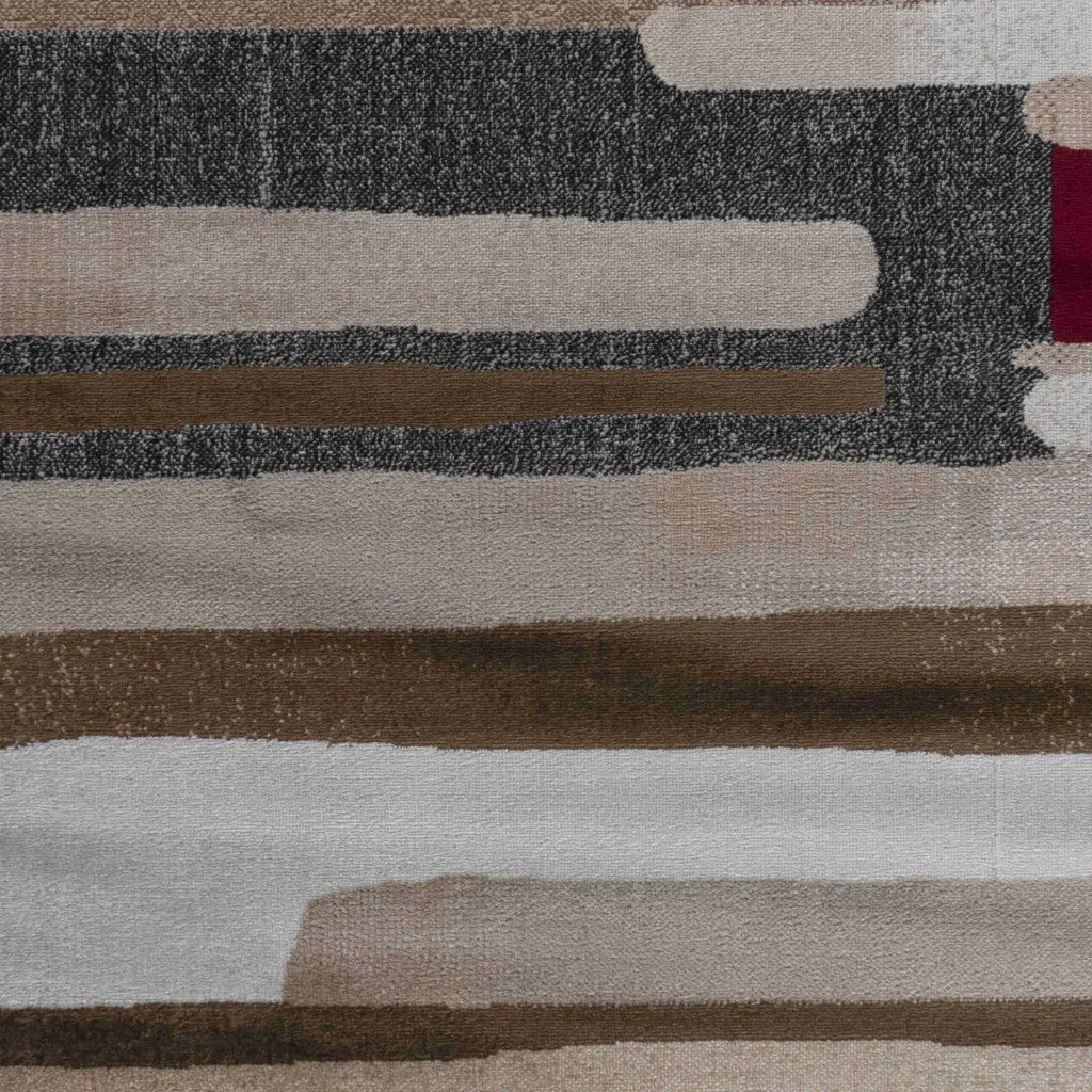 2' X 5' Brown And Red Abstract Area Rug Homeroots Home Decor