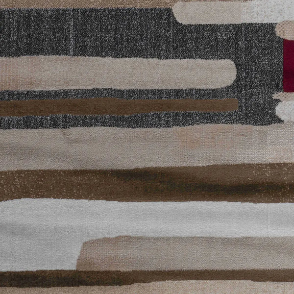 2' X 5' Brown And Red Abstract Area Rug Homeroots Home Decor