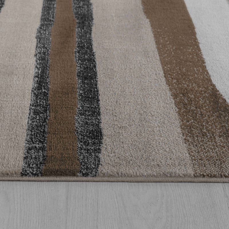 2' X 5' Brown And Red Abstract Area Rug Homeroots Home Decor
