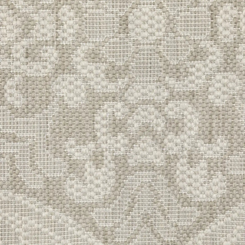2' X 7' Gray and Ivory Floral Stain Resistant Indoor Outdoor Area Rug Homeroots Outdoor
