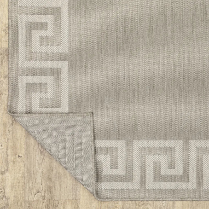 2' X 7' Gray and Ivory Stain Resistant Indoor Outdoor Area Rug Homeroots Outdoor