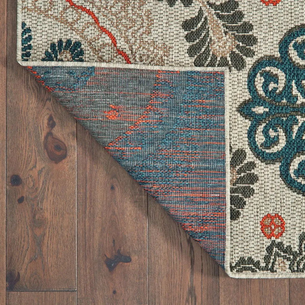 2' X 8' Blue and Gray Moroccan Indoor Outdoor Area Rug Homeroots Outdoor