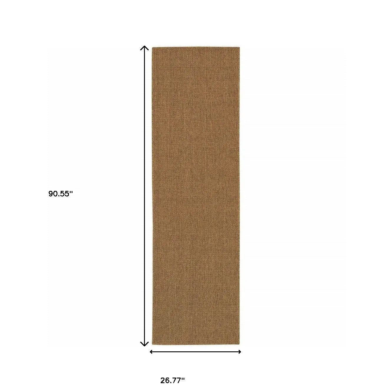 2' X 8' Tan Stain Resistant Indoor Outdoor Area Rug Homeroots Outdoor