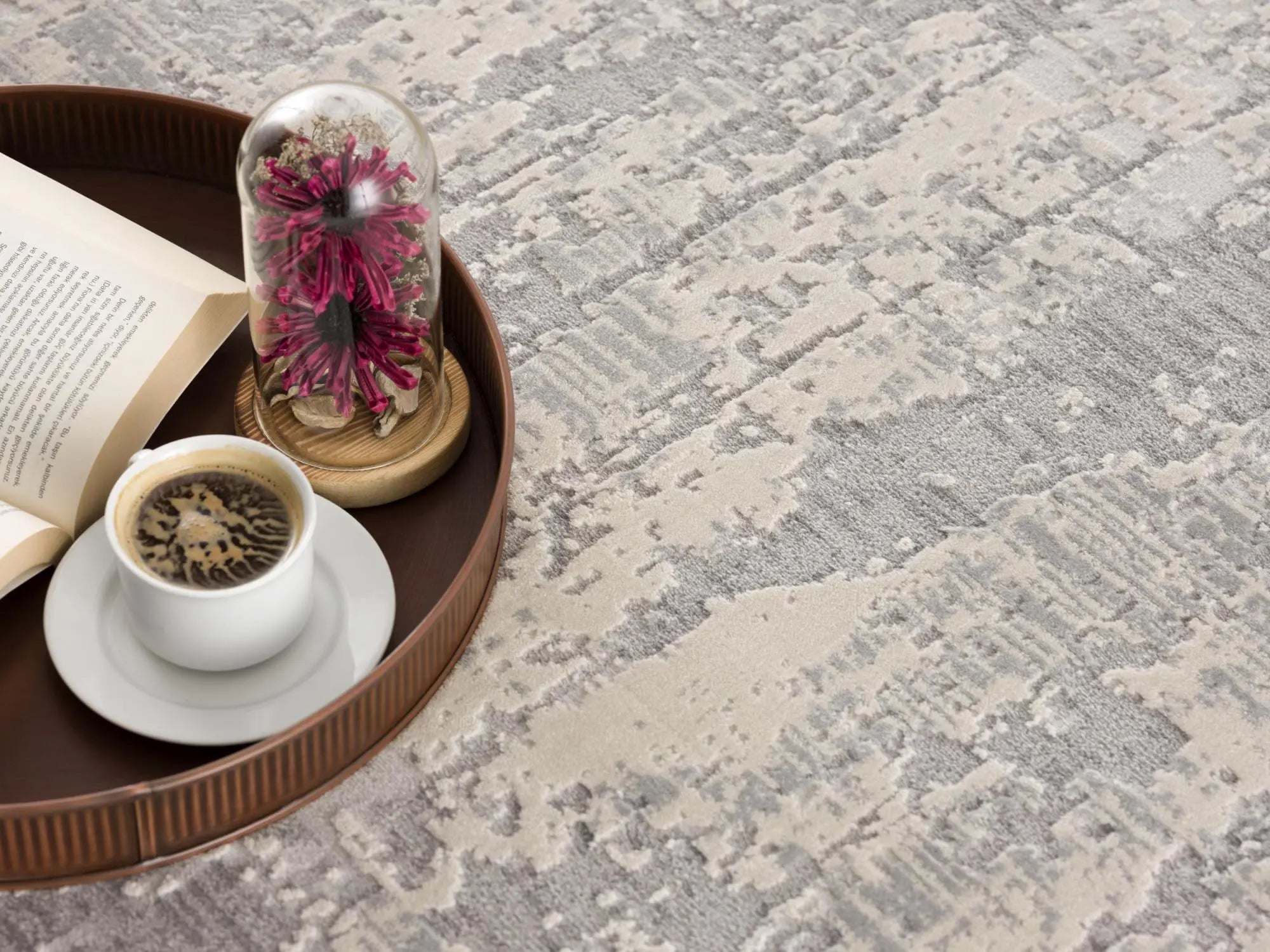 2' x 25' Gray And Ivory Abstract Runner Rug Homeroots Home Decor