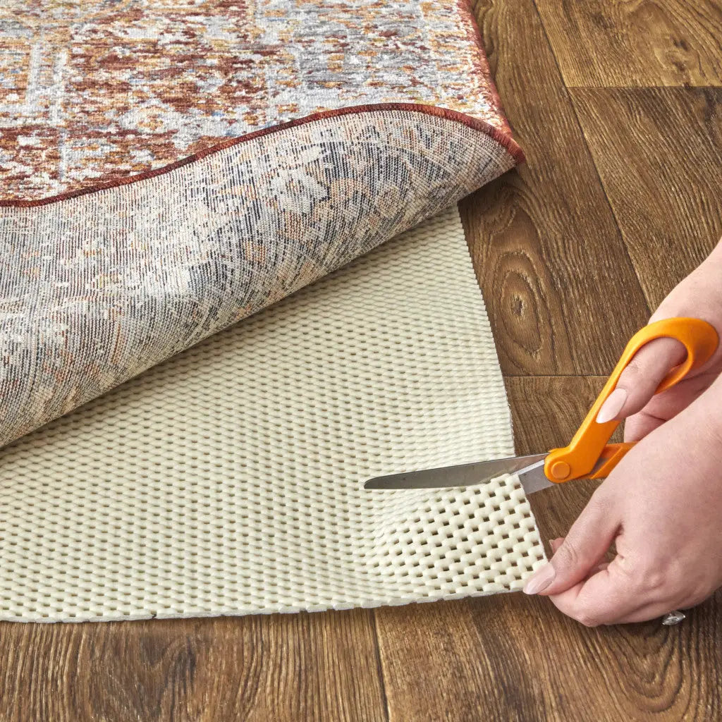 2' x 8' White Non Slip Rug Pad Homeroots Home Decor