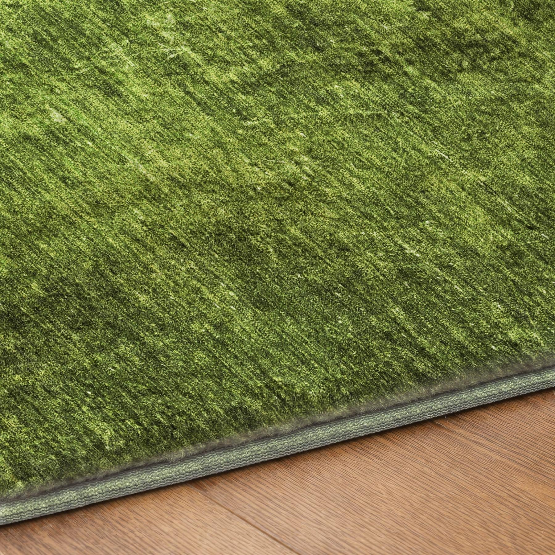 10' X 14' Green And Charcoal Abstract Shag Washable Area Rug With UV Protection - Home & Garden
