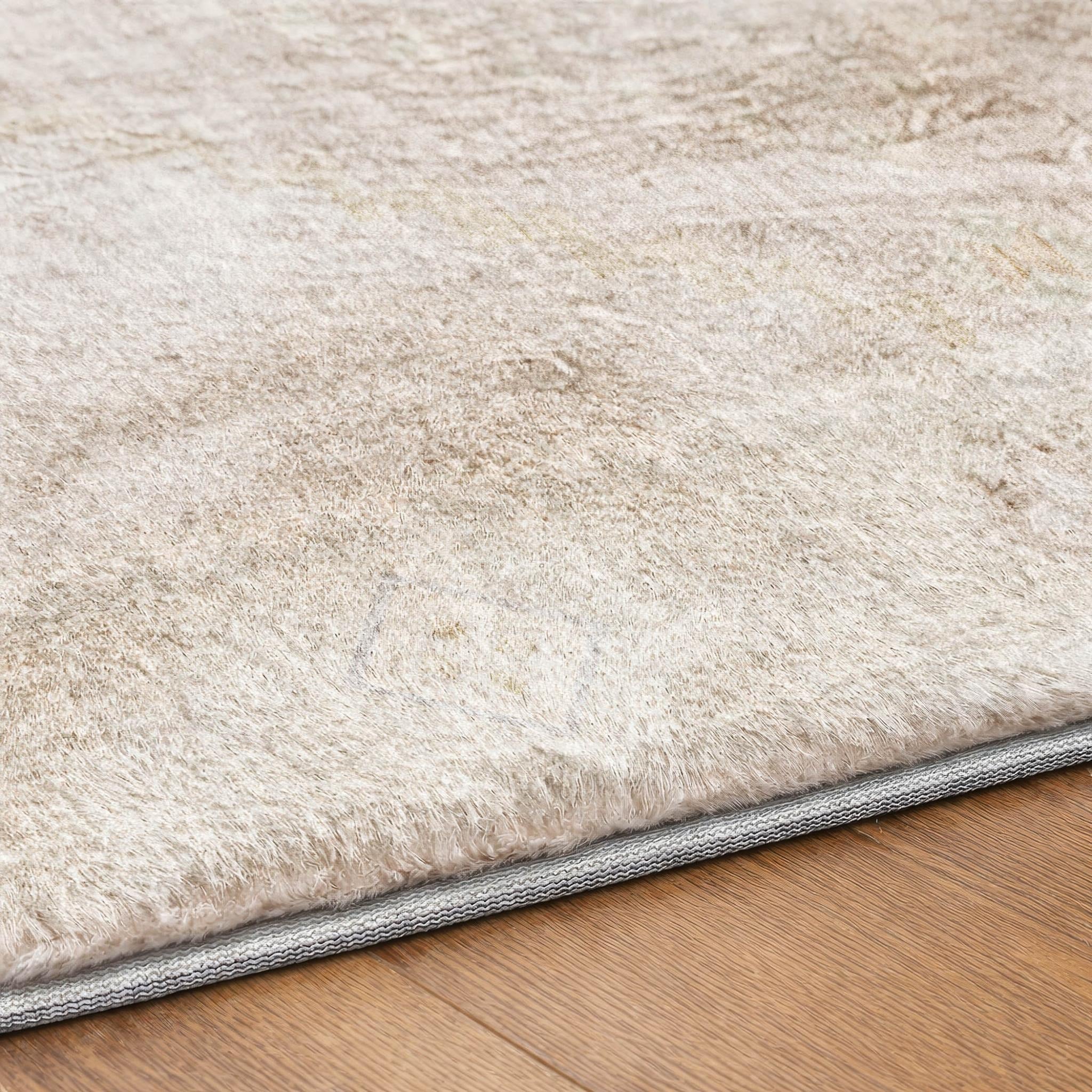 10' X 14' Gray And Beige Geometric Shag Washable Area Rug With UV Protection - Home & Garden