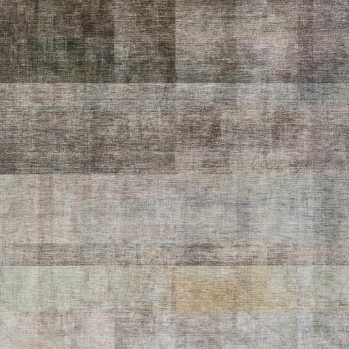 3' X 5' Brown And Gray Geometric Shag Washable Area Rug With UV Protection - Home & Garden