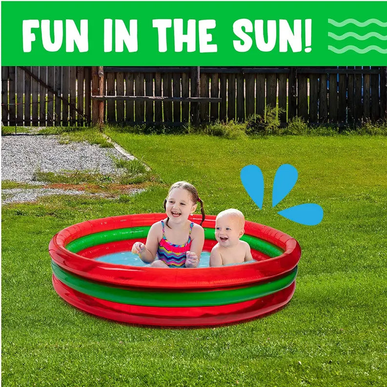 3-Ring Inflatable Pool Watermelon Style Marquee Innovations