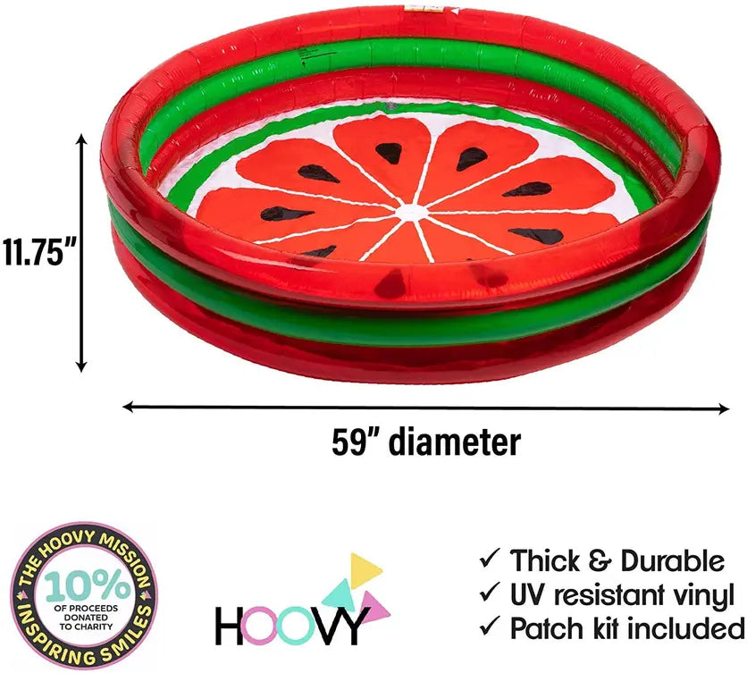 3-Ring Inflatable Pool Watermelon Style Marquee Innovations