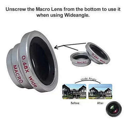 3-in-1 Universal Clip on Smartphone Camera Lens - 6 Colors Vista Shops