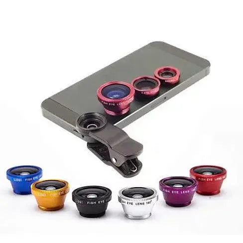 3-in-1 Universal Clip on Smartphone Camera Lens - 6 Colors Vista Shops