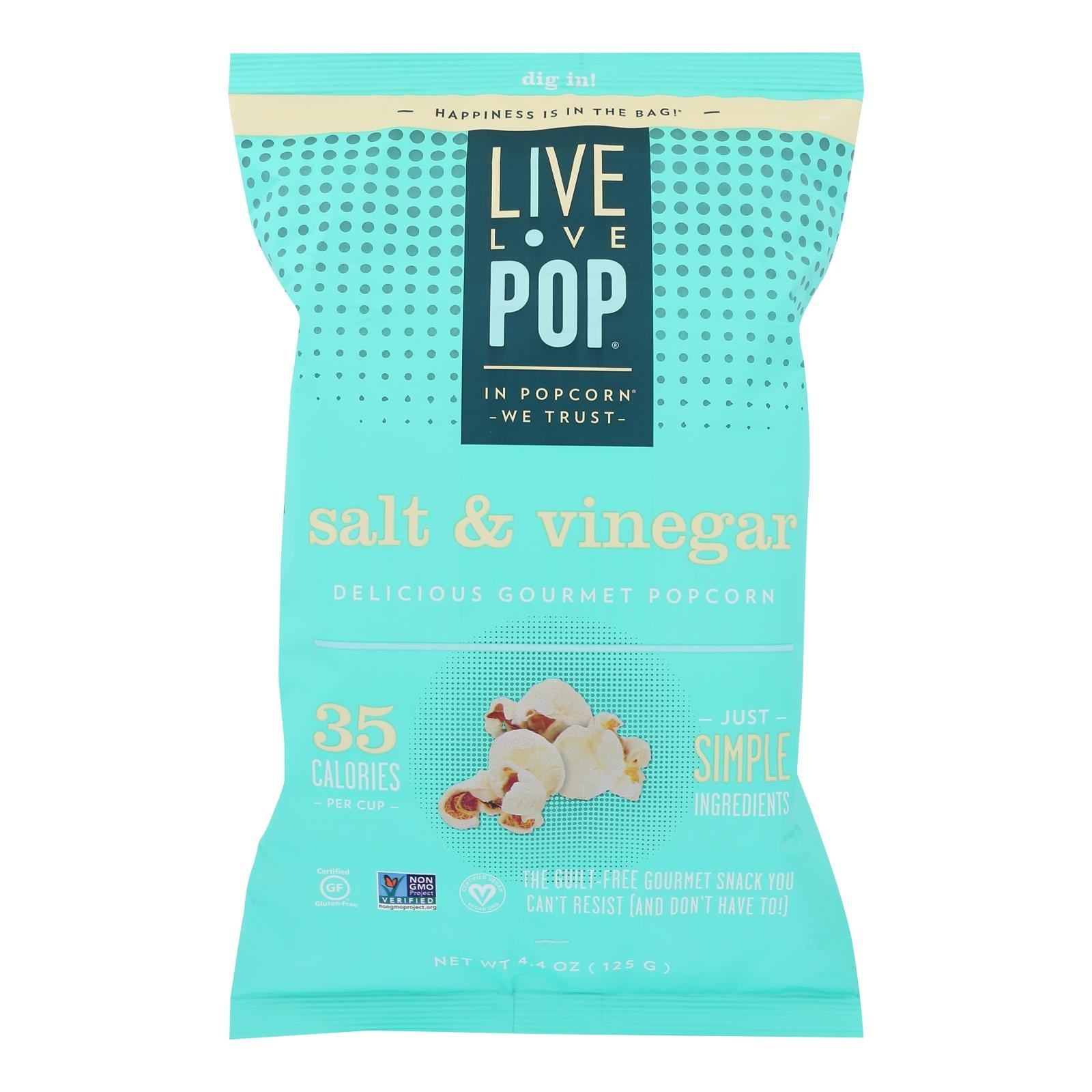 Live Love Pop - Popcorn Salt & Vinegar - Case Of 12 - 4.4 Oz - GreatEagleInc