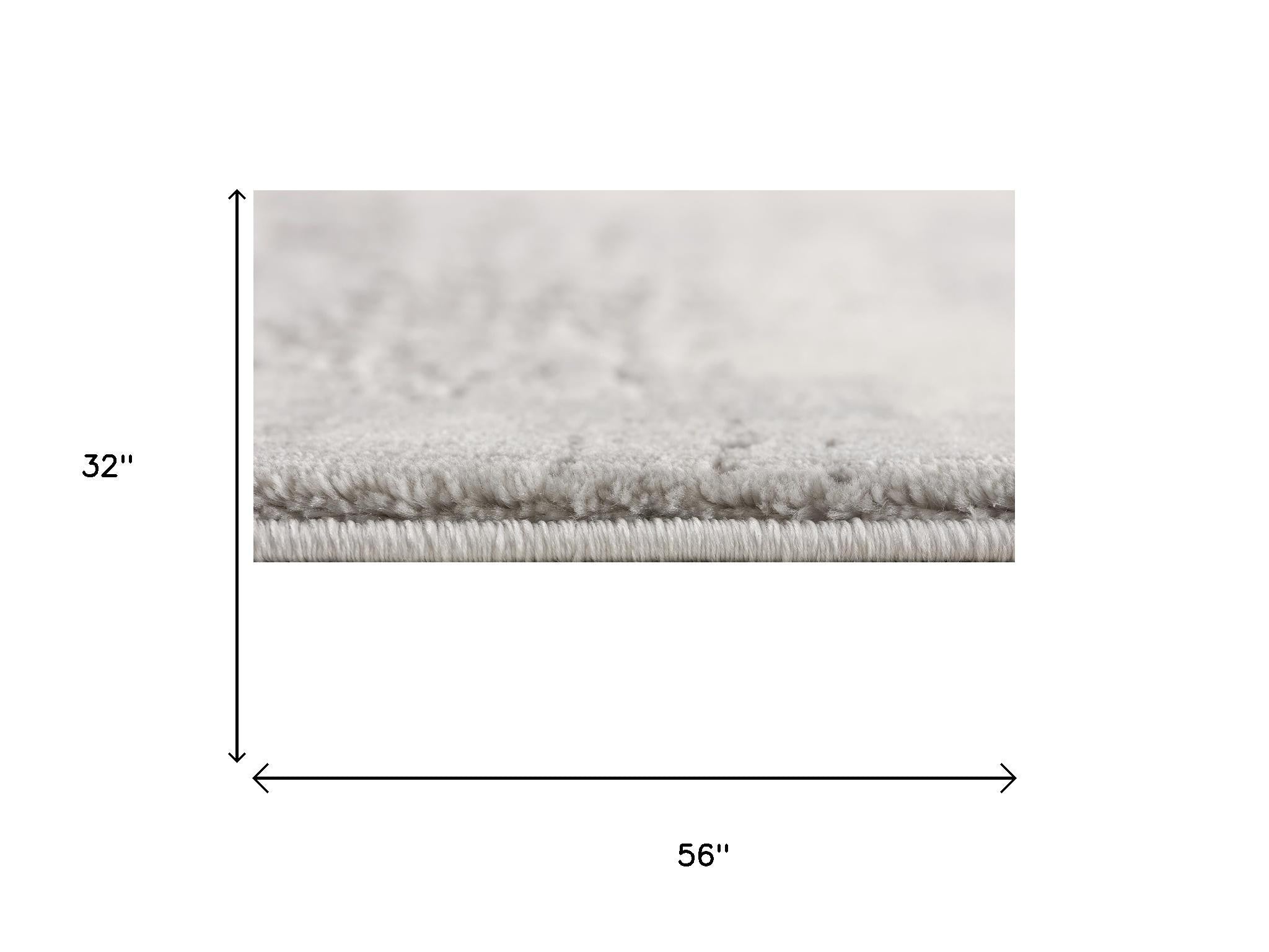 3' X 5' Gray And Beige Abstract Area Rug - Home & Garden