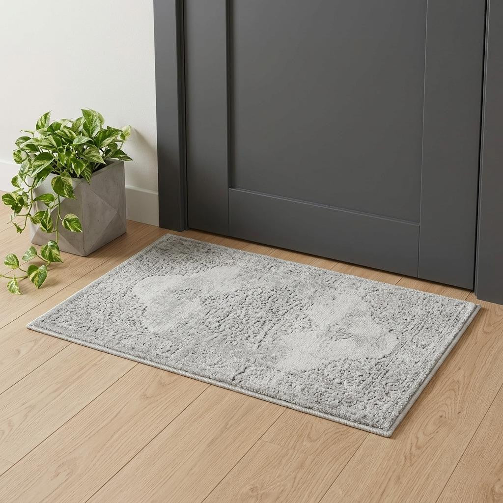 3' X 5' Gray And Beige Abstract Area Rug - Home & Garden