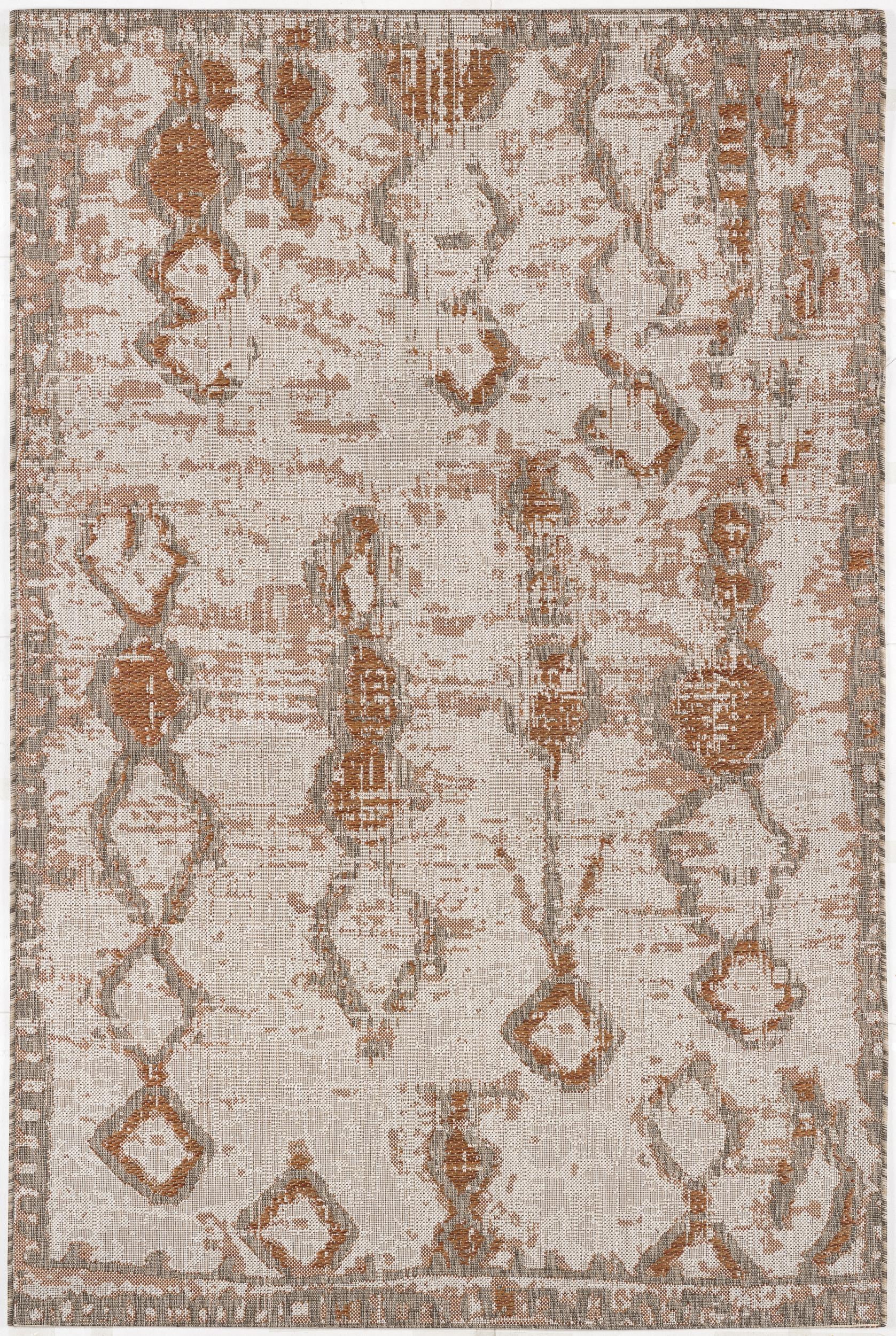 3' X 5' Rust And Beige Abstract Area Rug - Home & Garden