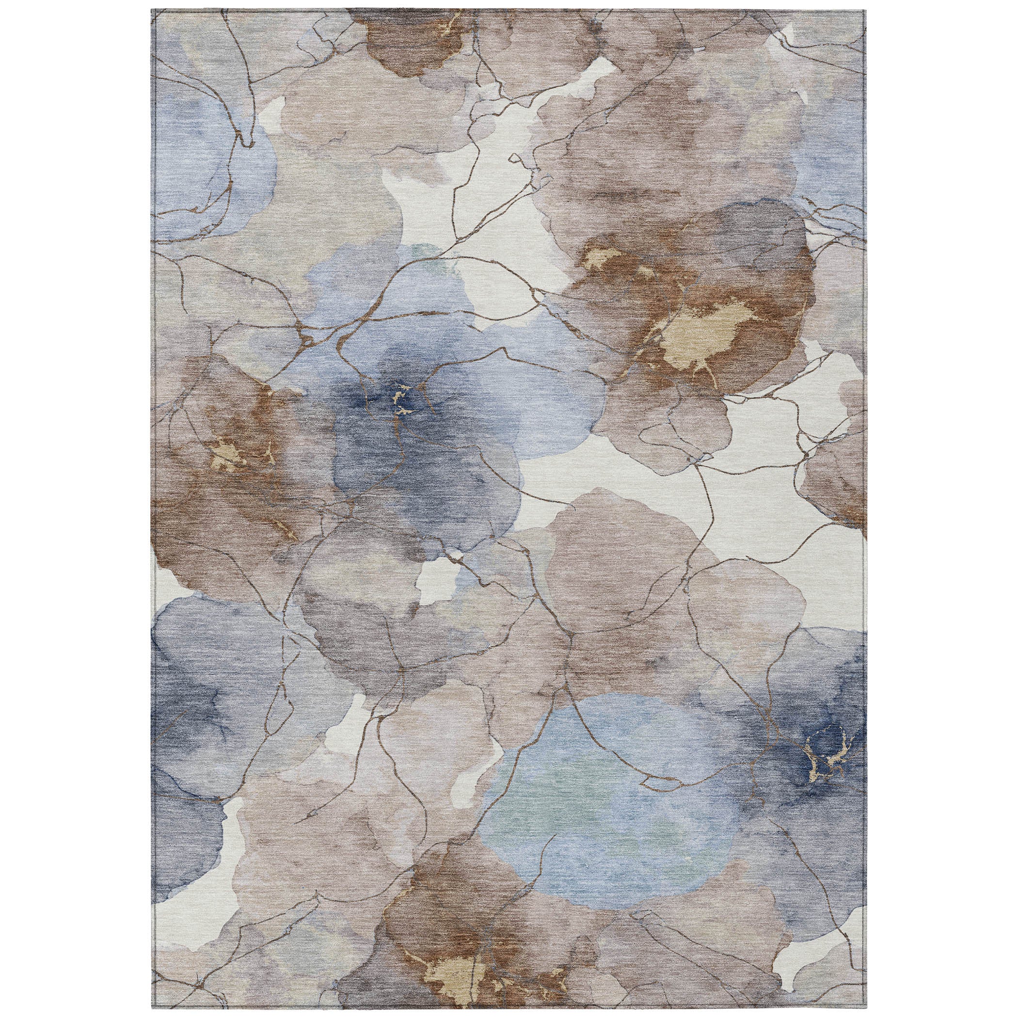 10' X 14' Khaki And Ivory Abstract Washable Indoor Outdoor Area Rug - Sports & Outdoor