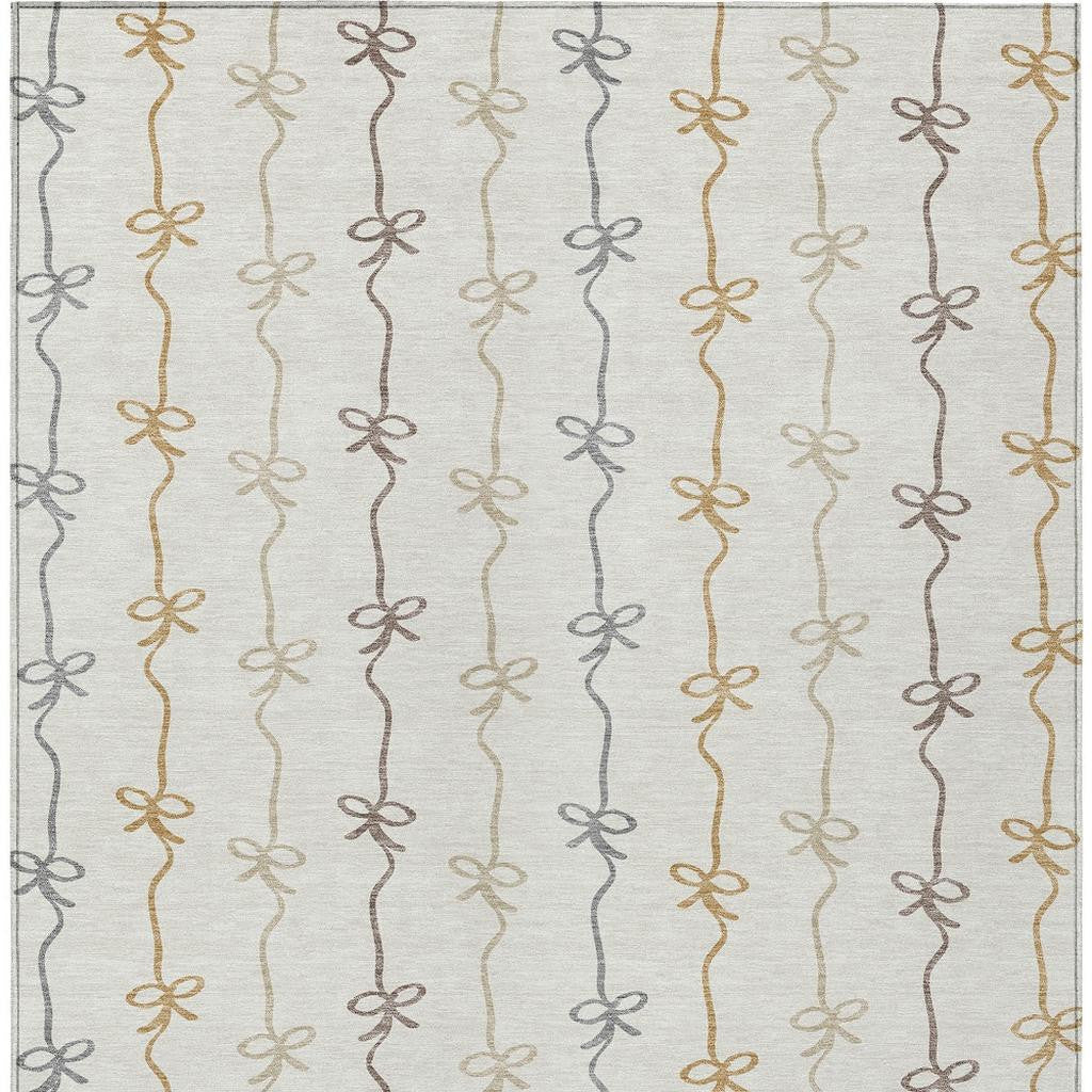 10' X 14' Ivory And Gray Southwestern Washable Indoor Outdoor Area Rug - Sports & Outdoor