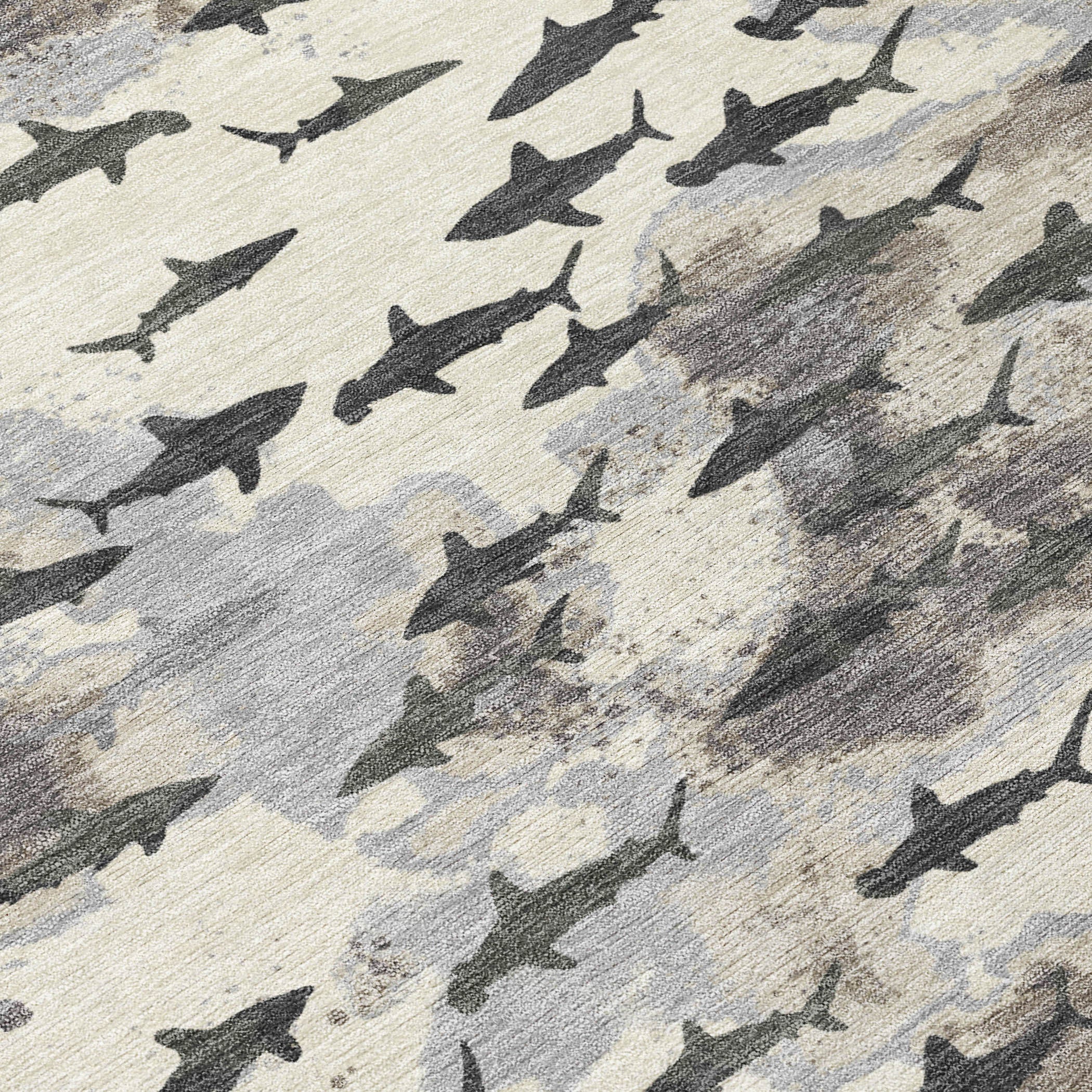 3' X 5' Beige And Gray Horse Washable Indoor Outdoor Area Rug - Sports & Outdoor