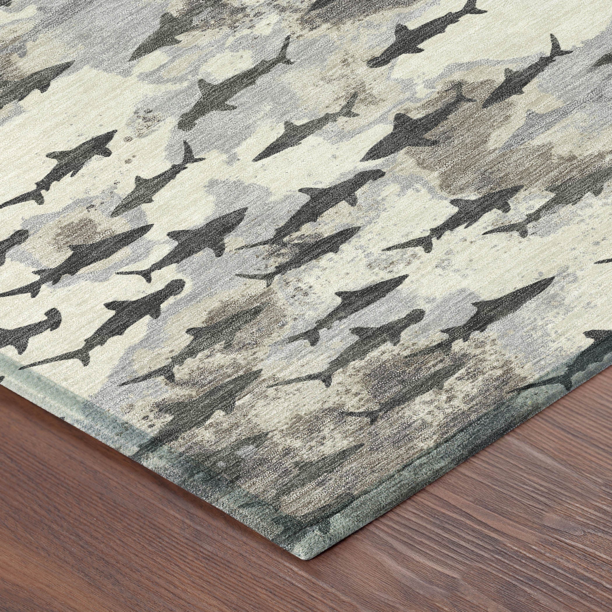 3' X 5' Beige And Gray Horse Washable Indoor Outdoor Area Rug - Sports & Outdoor