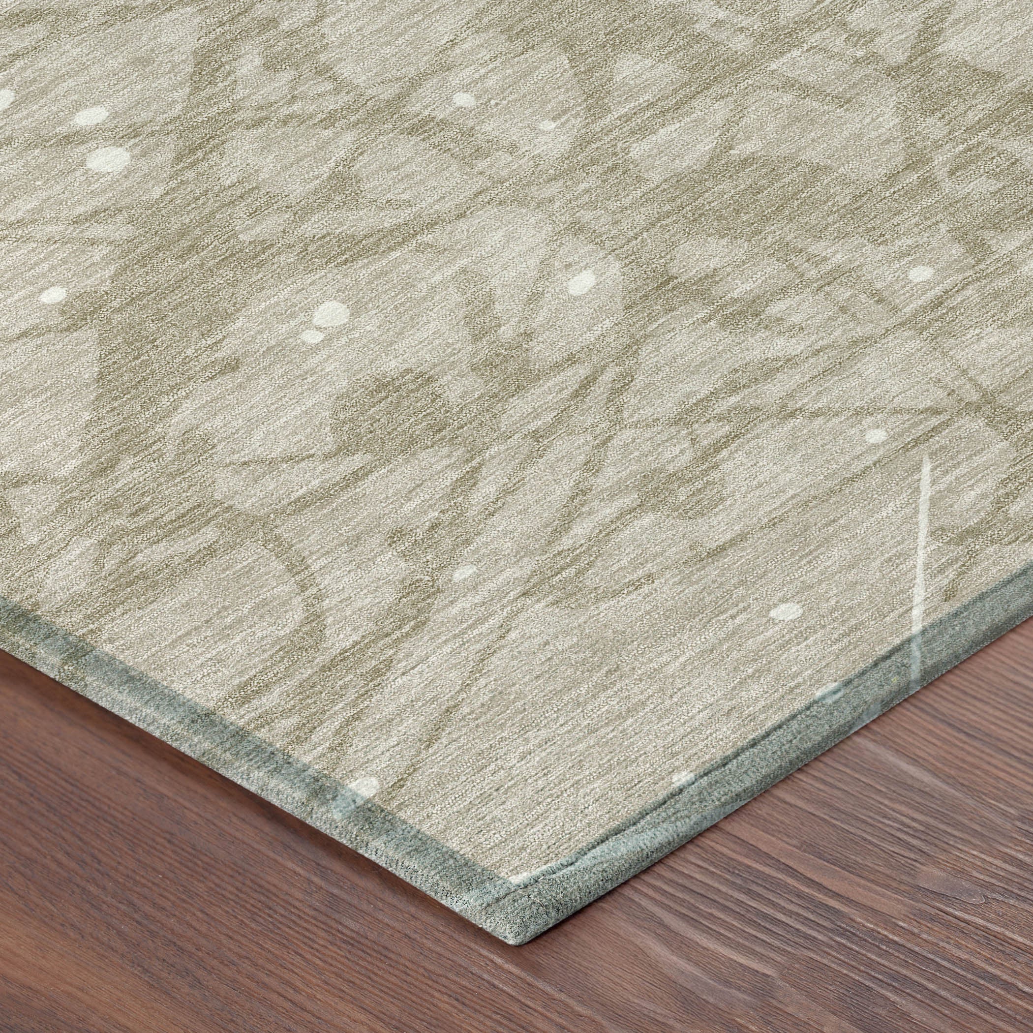 8' Beige And Taupe Round Abstract Washable Indoor Outdoor Area Rug - Sports & Outdoor
