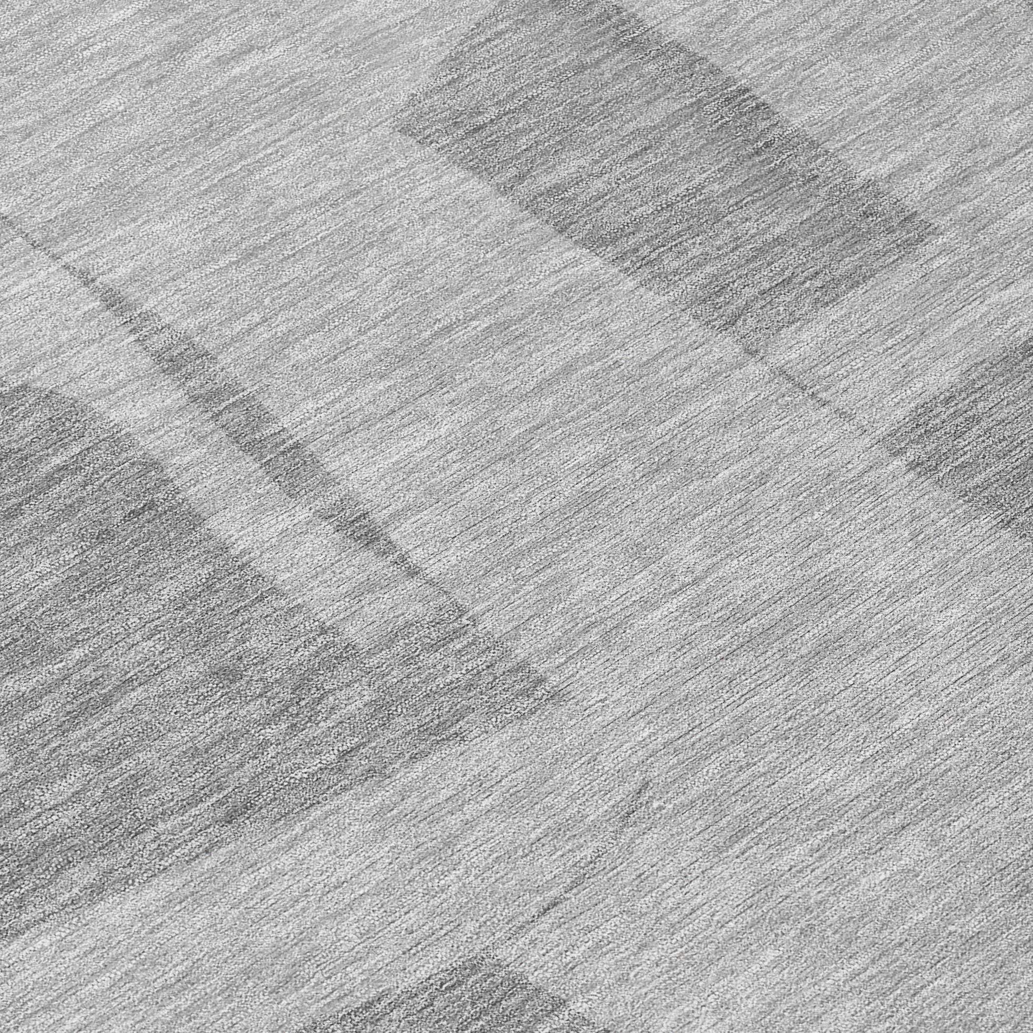 5' X 8' Gray And Silver Geometric Washable Indoor Outdoor Area Rug - Outdoor | blocked-missing-media, blocked-out-of-stock,…