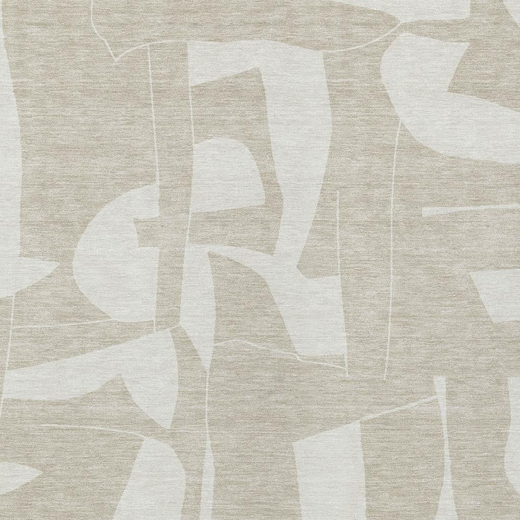 3' X 5' Beige And Ivory Geometric Washable Indoor Outdoor Area Rug - Outdoor | blocked-missing-media, blocked-out-of-stock,…