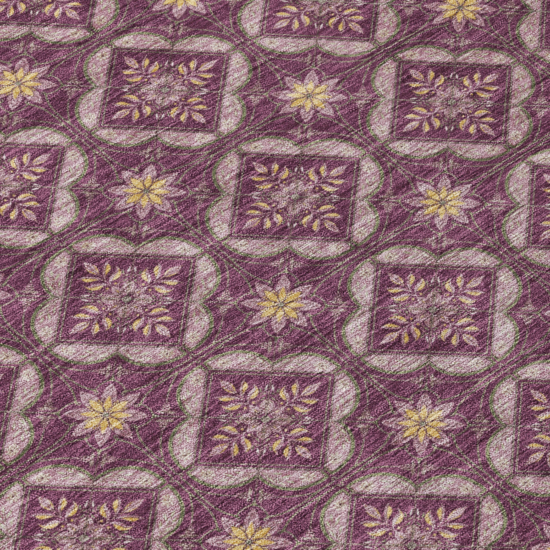 3' X 5' Eggplant And Purple Geometric Washable Indoor Outdoor Area Rug - Sports & Outdoor