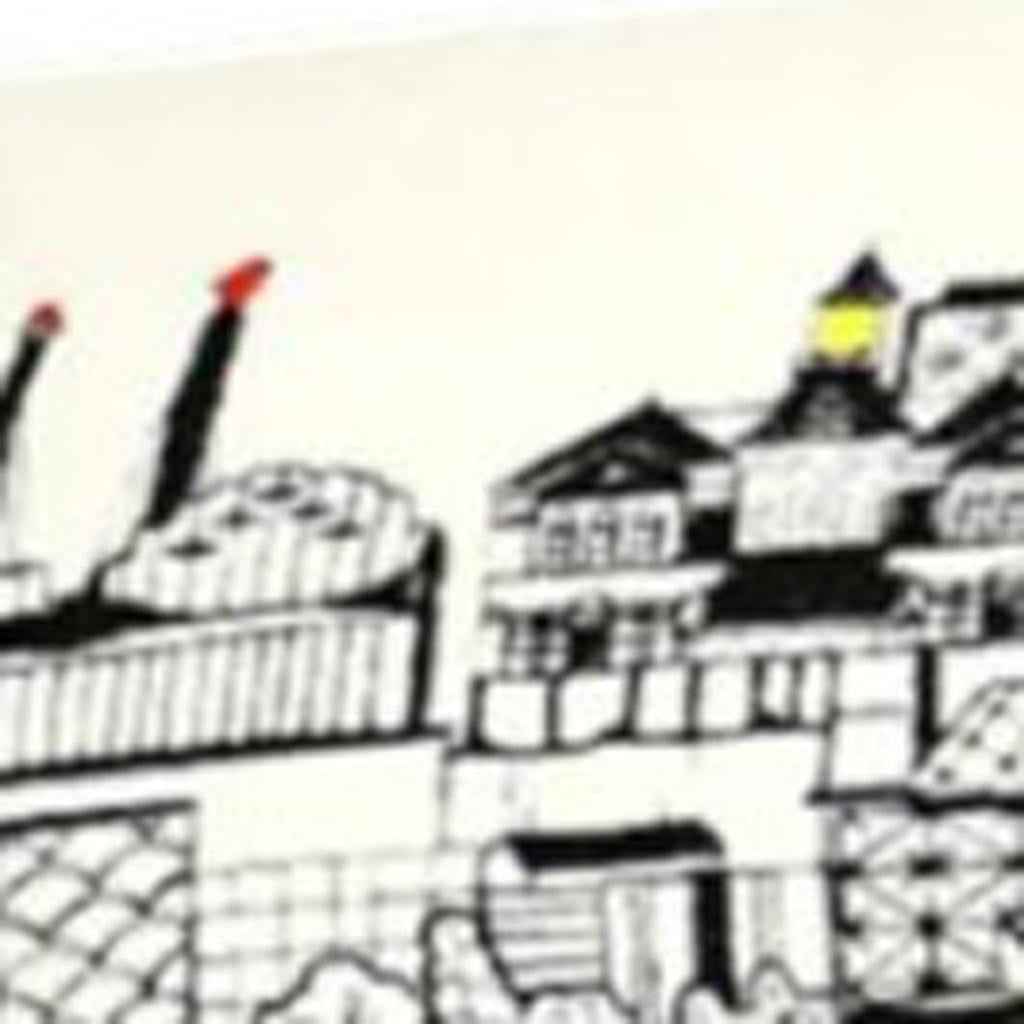 38" Cream Wool And Brown Ottoman