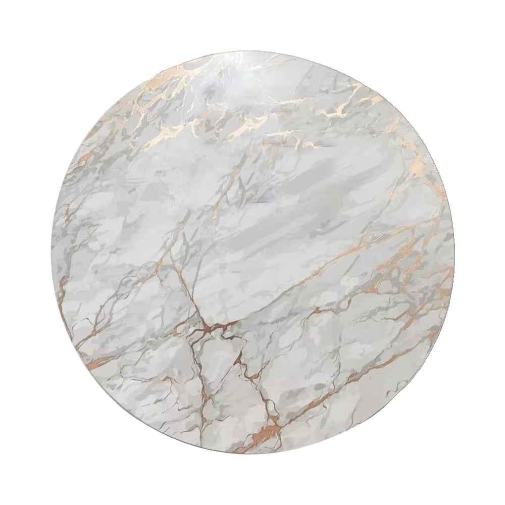 15" X 15" Gold Ivory And Gray Abstract Agglomerated cork Round Placemats