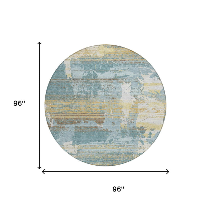 Round abstract area rug dimensions: 96 in x 96 in