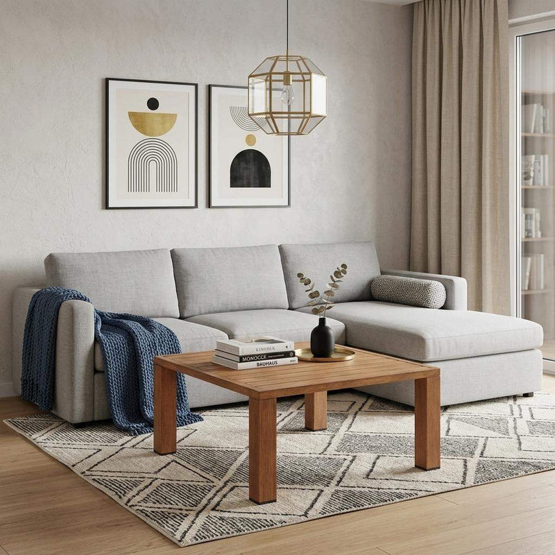 32" Natural Aluminum Square Coffee Table - Living Room