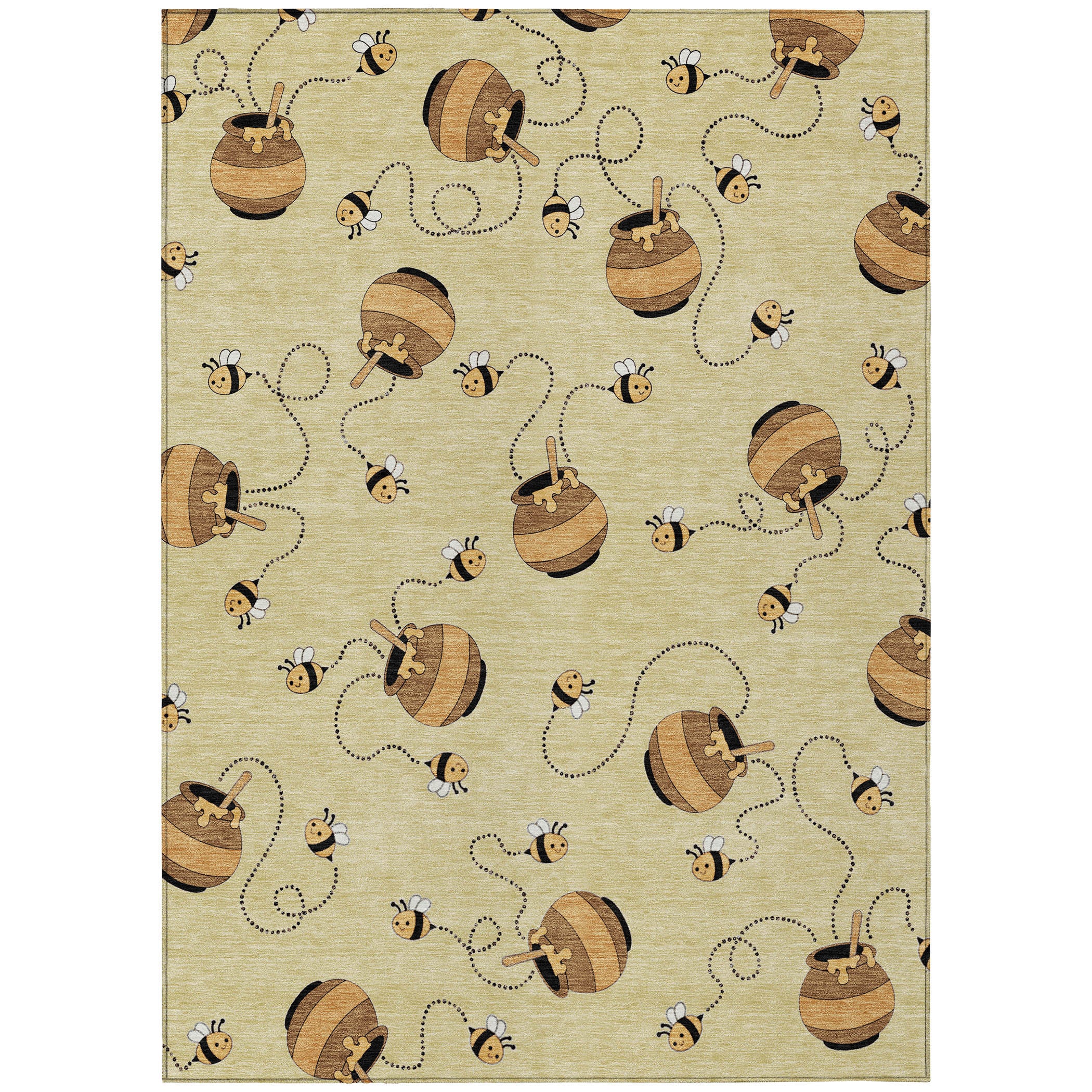 5' X 8' Wheat And Ivory Geometric Washable Indoor Outdoor Area Rug - Sports & Outdoor