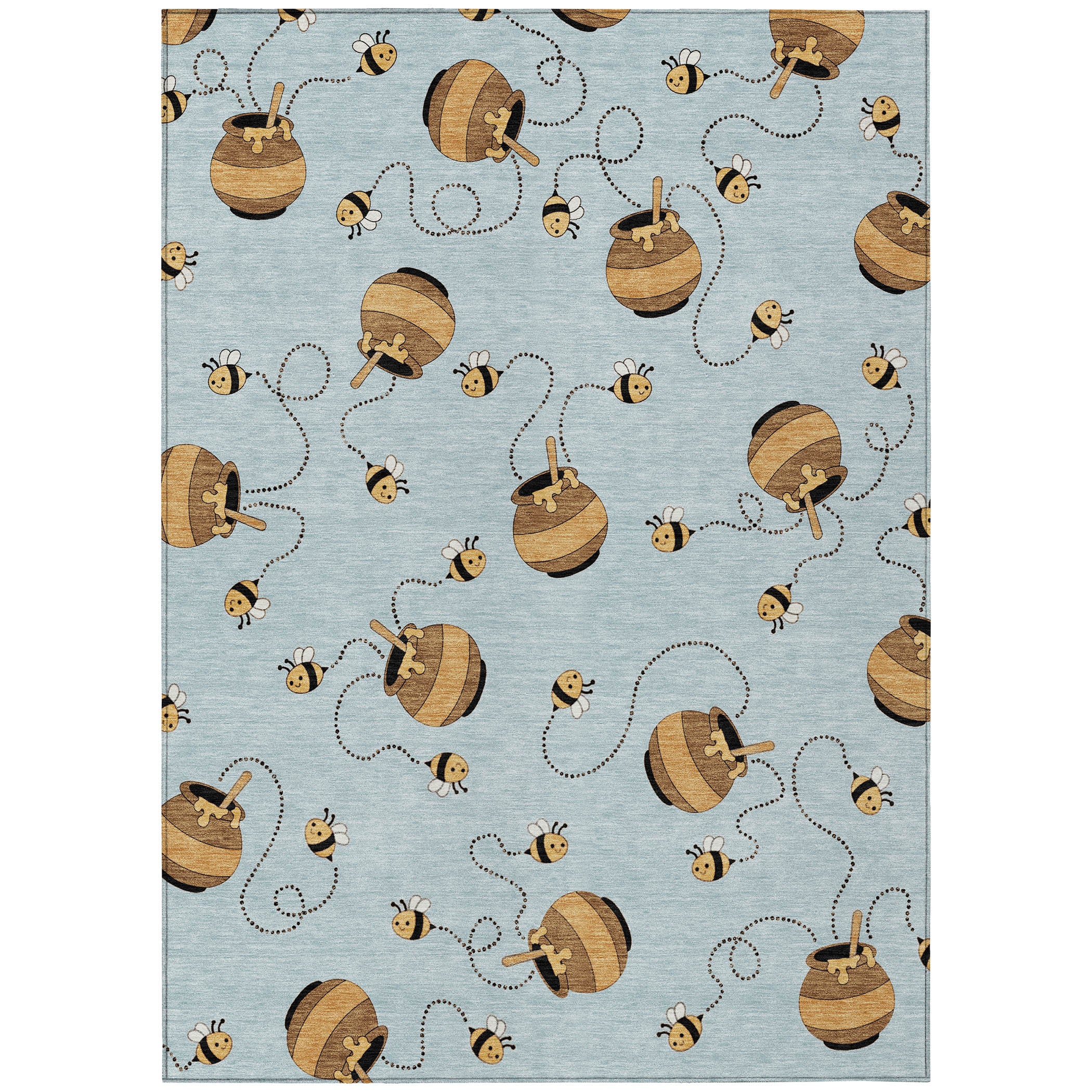 10' X 14' Sky Blue And Beige Geometric Washable Indoor Outdoor Area Rug - Sports & Outdoor