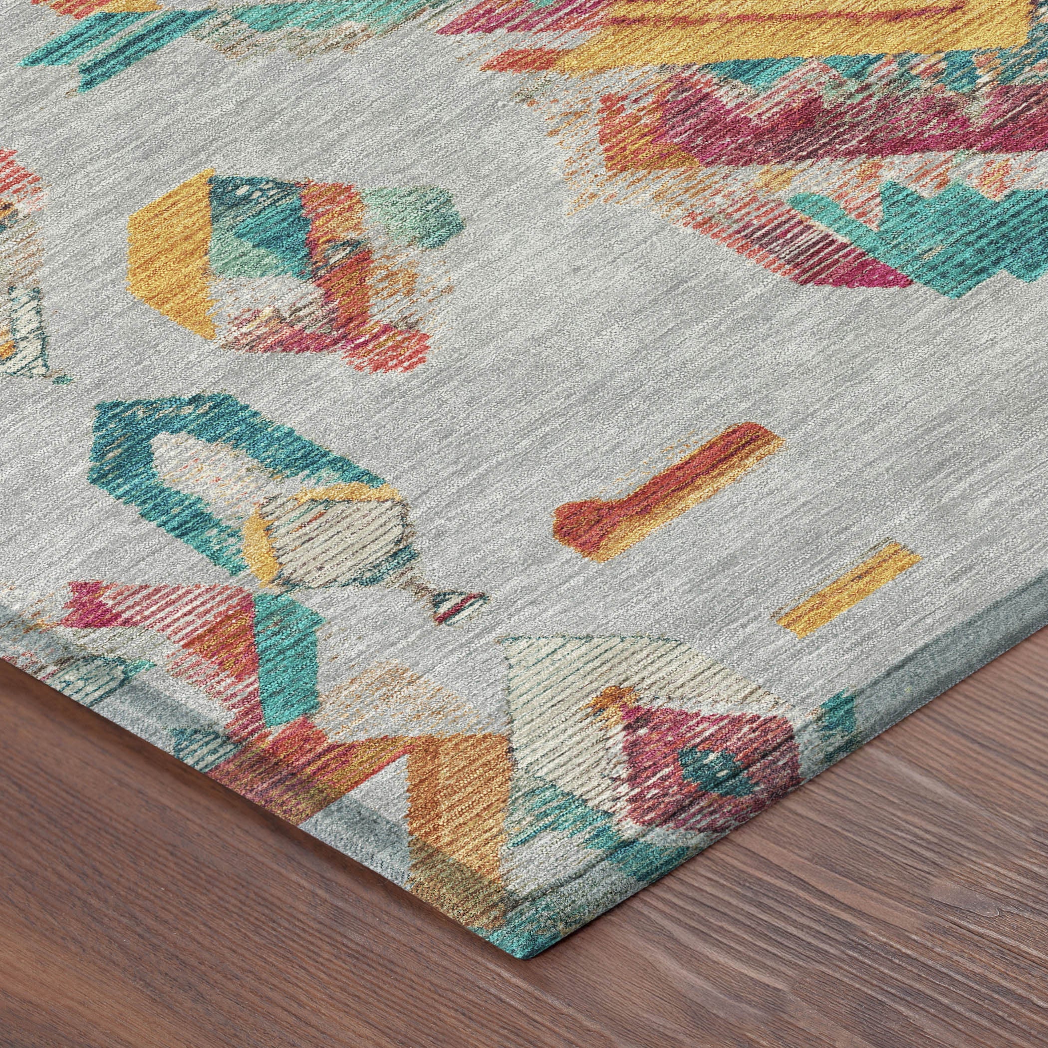3' X 5' Silver And Ivory Tribal Washable Indoor Outdoor Area Rug - Sports & Outdoor