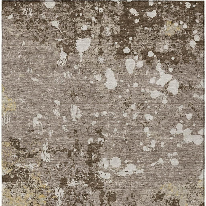 Taupe and ivory abstract area rug, mottled distressed look