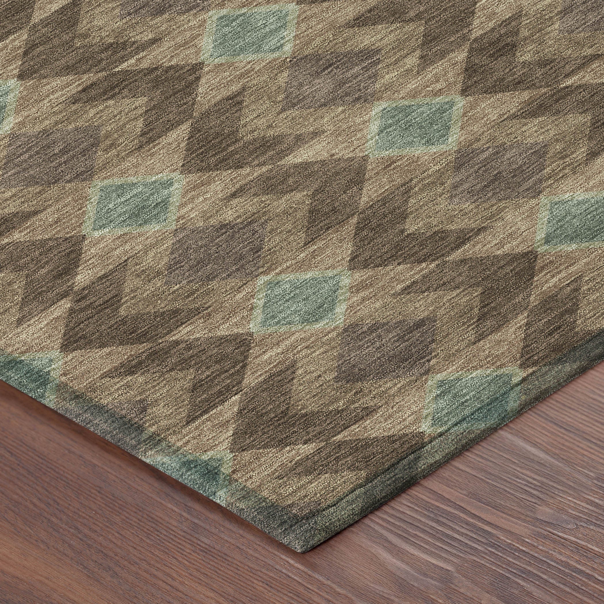 3' X 5' Chocolate And Navy Blue Geometric Washable Indoor Outdoor Area Rug - Sports & Outdoor