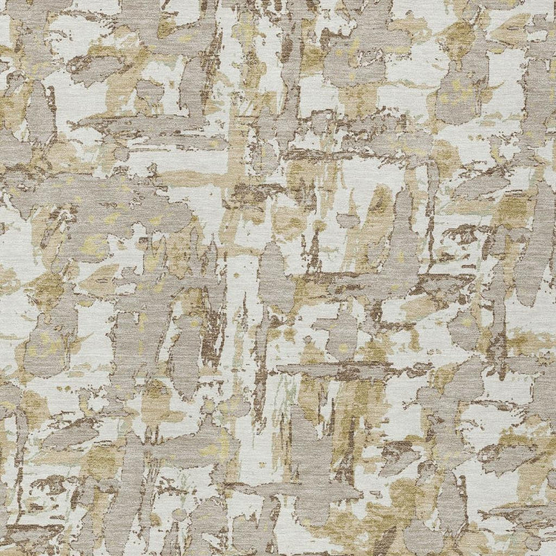Abstract ivory, beige, and gray area rug with vertical brushstroke-style texture