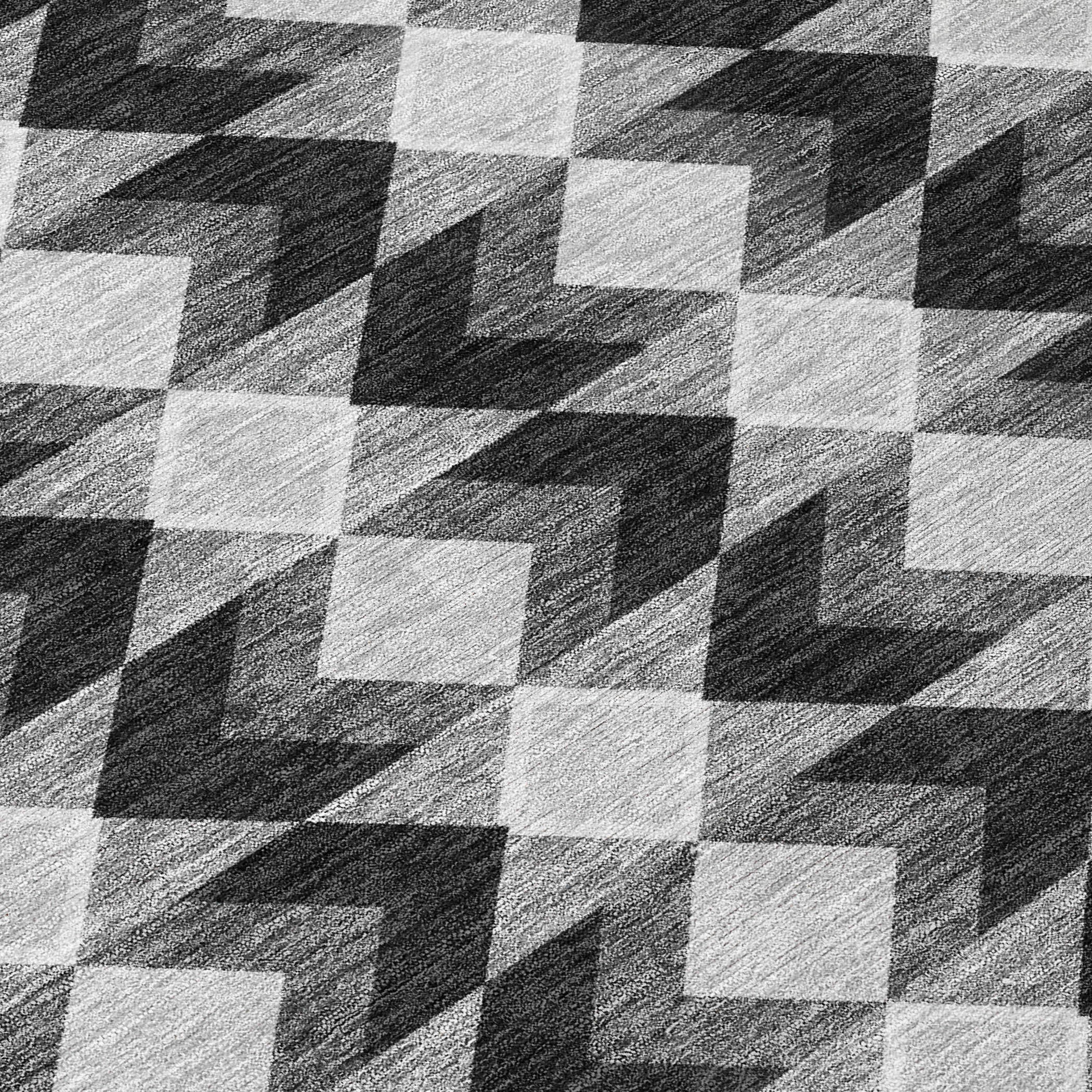 3' X 5' Black And Brown Geometric Washable Indoor Outdoor Area Rug - Sports & Outdoor