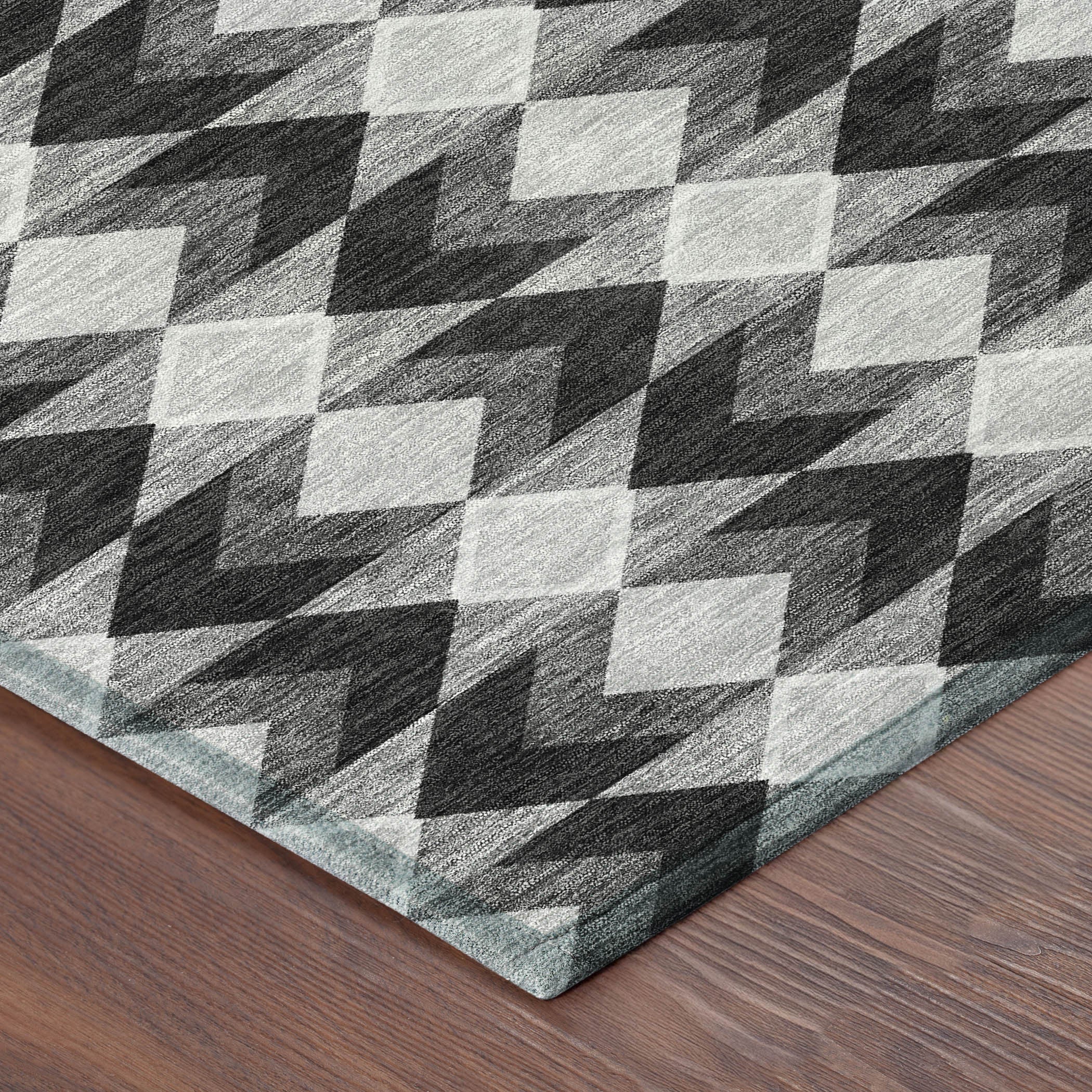 3' X 5' Black And Brown Geometric Washable Indoor Outdoor Area Rug - Sports & Outdoor
