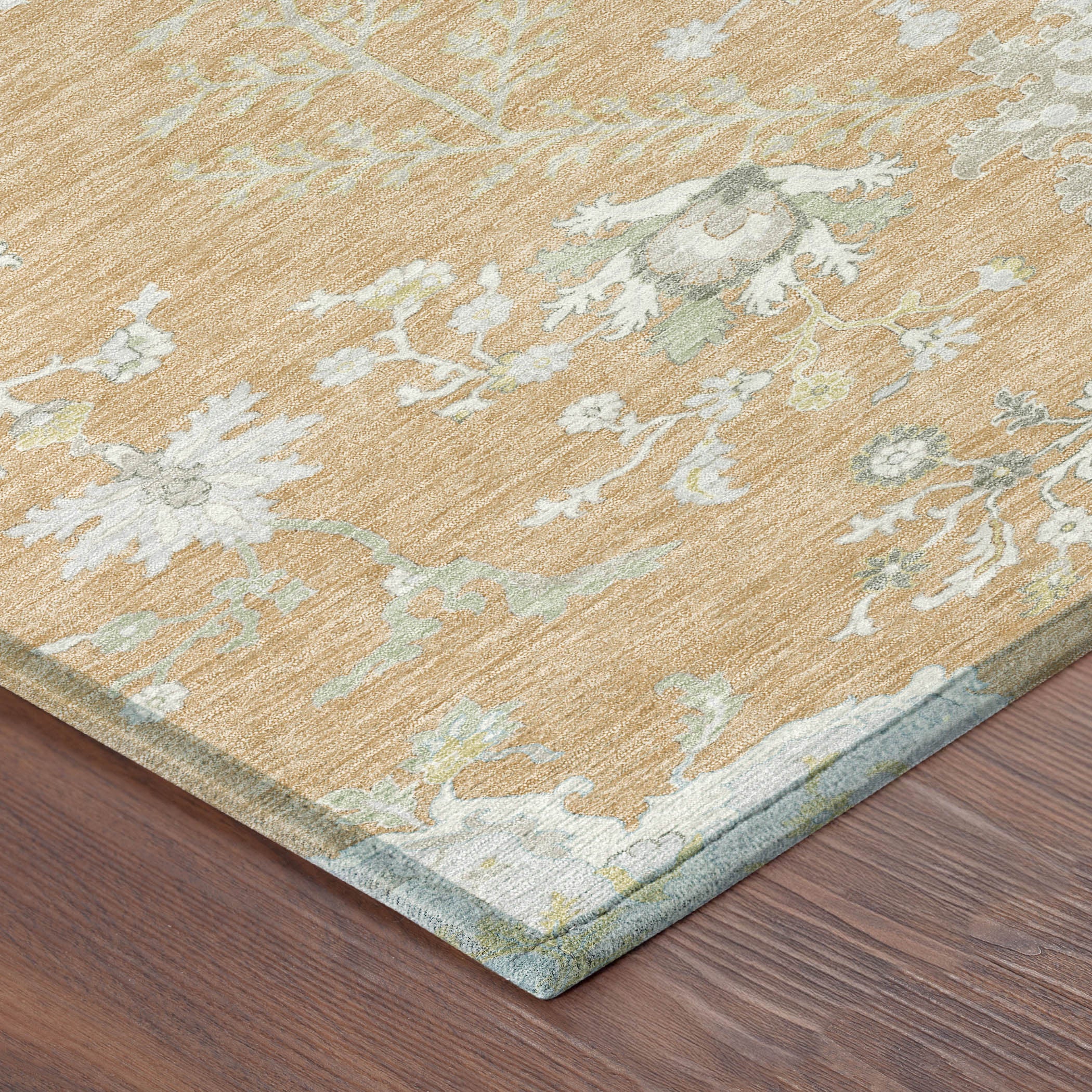 10' X 14' Peach And Ivory Oriental Washable Indoor Outdoor Area Rug - Sports & Outdoor