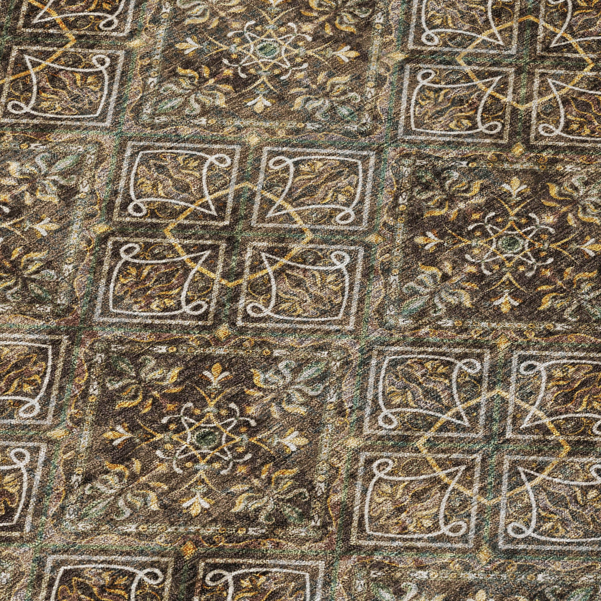 10' X 14' Chocolate And Gray Geometric Washable Indoor Outdoor Area Rug - Sports & Outdoor