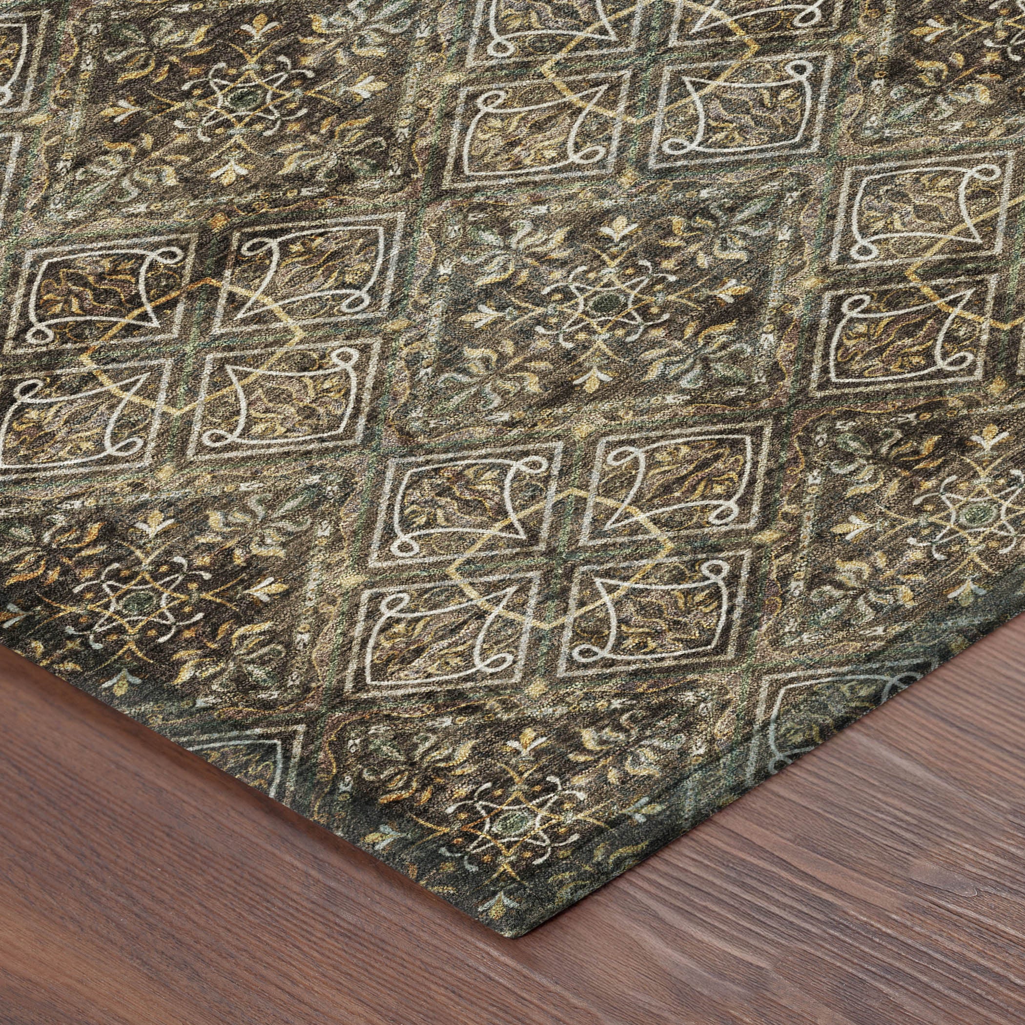 10' X 14' Chocolate And Gray Geometric Washable Indoor Outdoor Area Rug - Sports & Outdoor