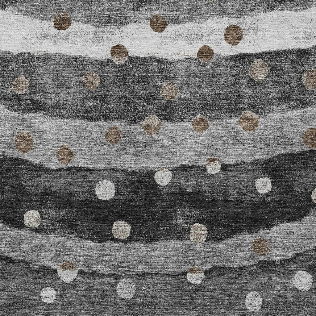 10' X 14' Black And Navy Blue Striped Washable Indoor Outdoor Area Rug - Sports & Outdoor