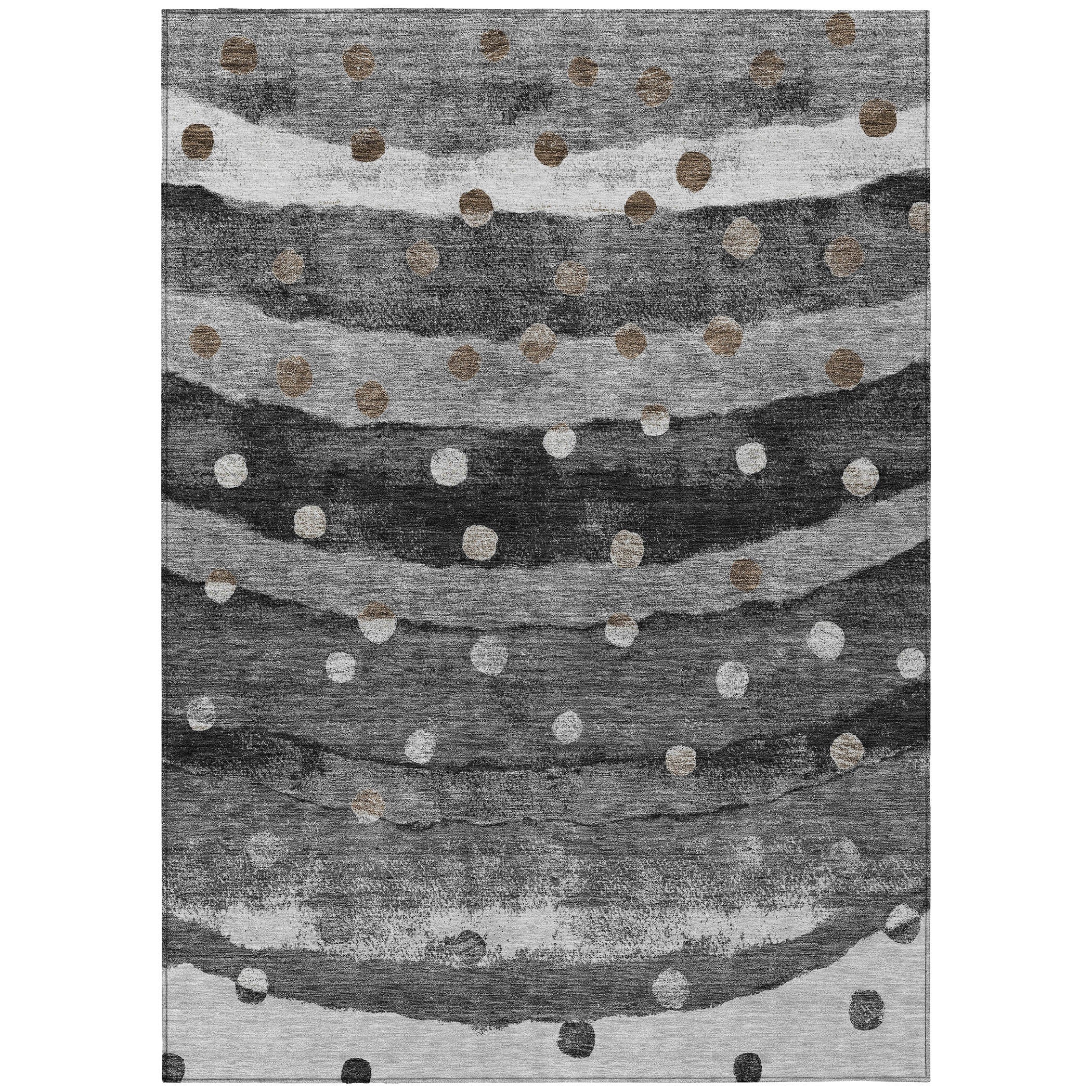 10' X 14' Black And Navy Blue Striped Washable Indoor Outdoor Area Rug - Sports & Outdoor