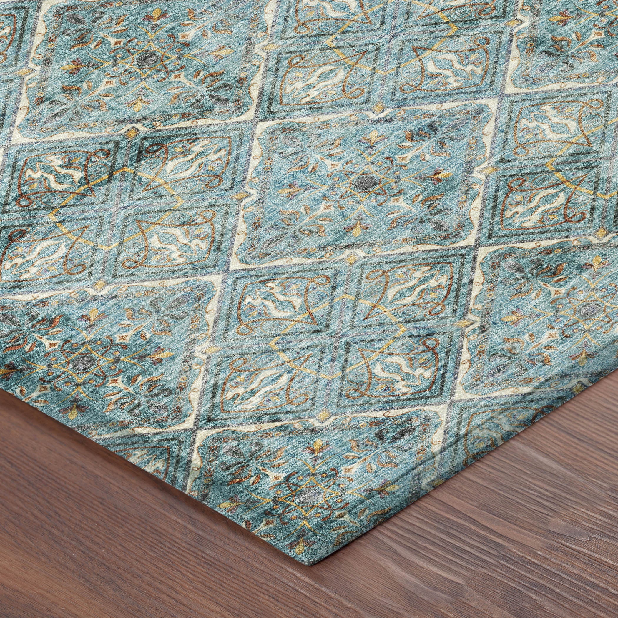 10' X 14' Teal Blue And Purple Geometric Washable Indoor Outdoor Area Rug - Sports & Outdoor